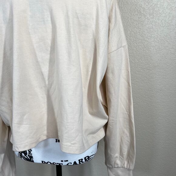 Wild Fable Beige  Long Sleeve Heavy Knit T-Shirt  size M coastal core  beach - Picture 11 of 14